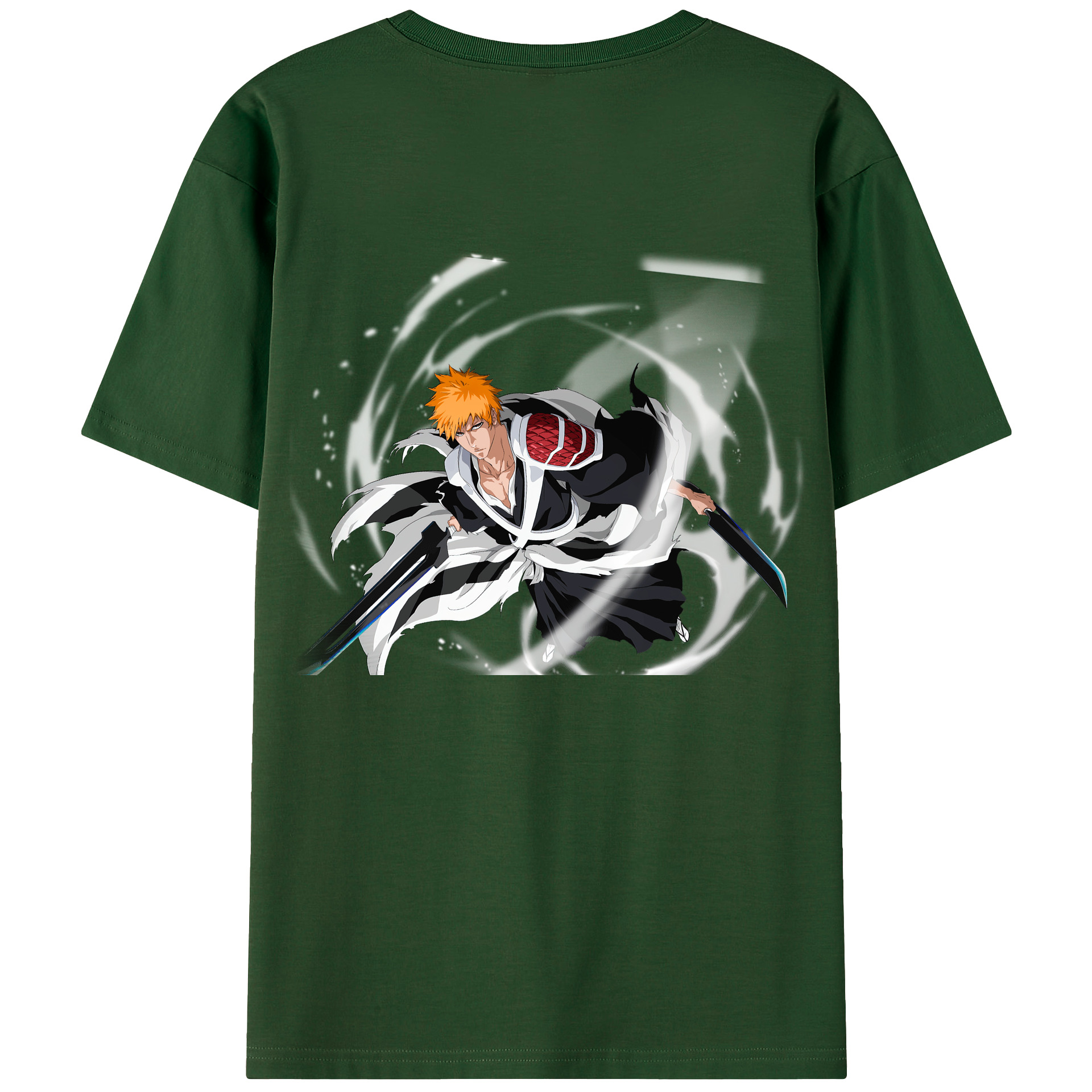 （画像用） ブリーチ 黒崎一護（くろさき いちご）BLEACH Kurosaki Ichigo 綿100％半袖Tシャツ（背面プリント）